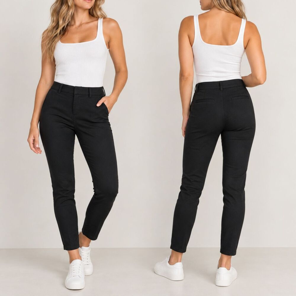 Old Navy Pixie Pants Womens 0 Black High Rise Skinny Ankle Stretch Work Career